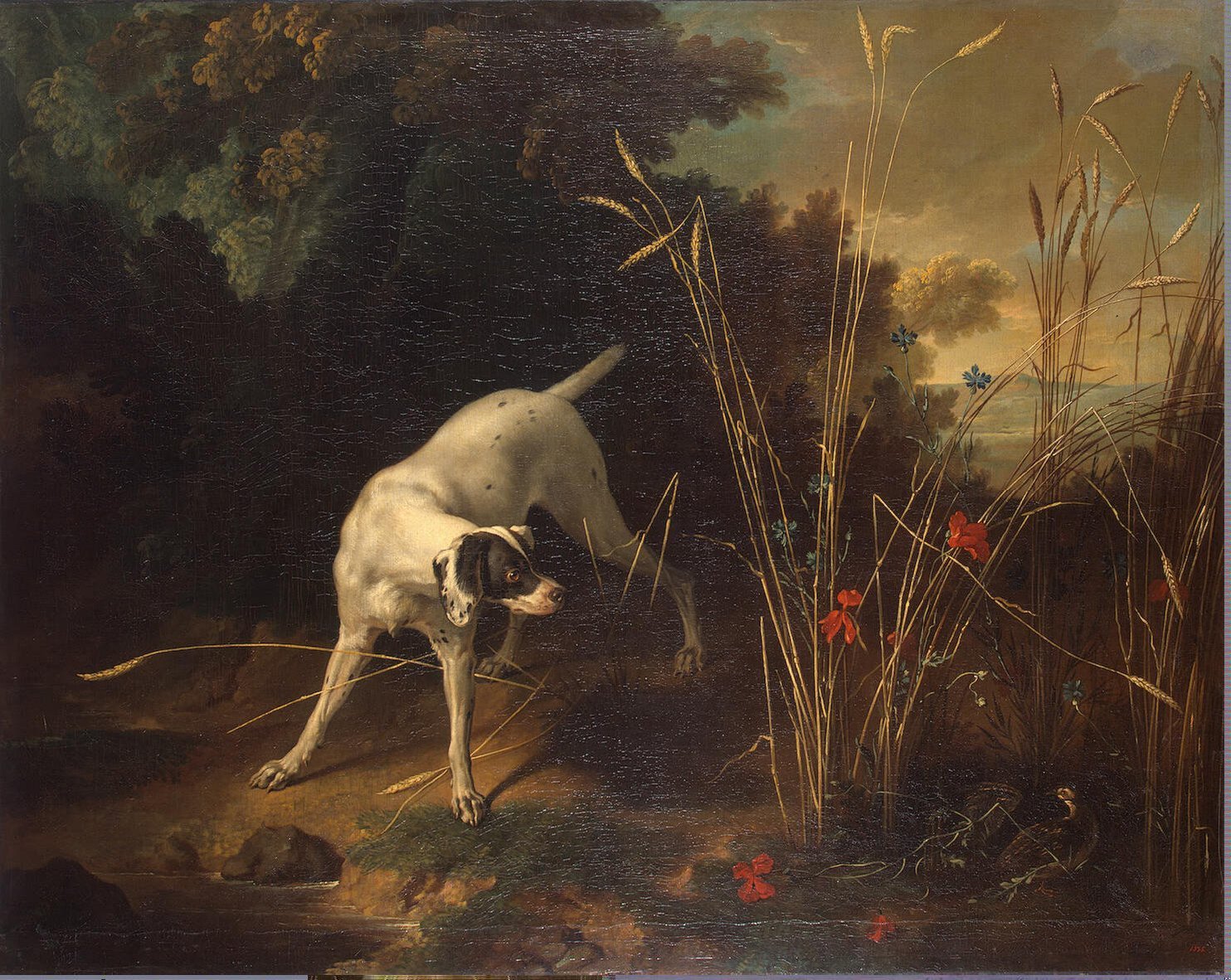 Jean-Baptiste Oudry - Dog Pointing a Partridge